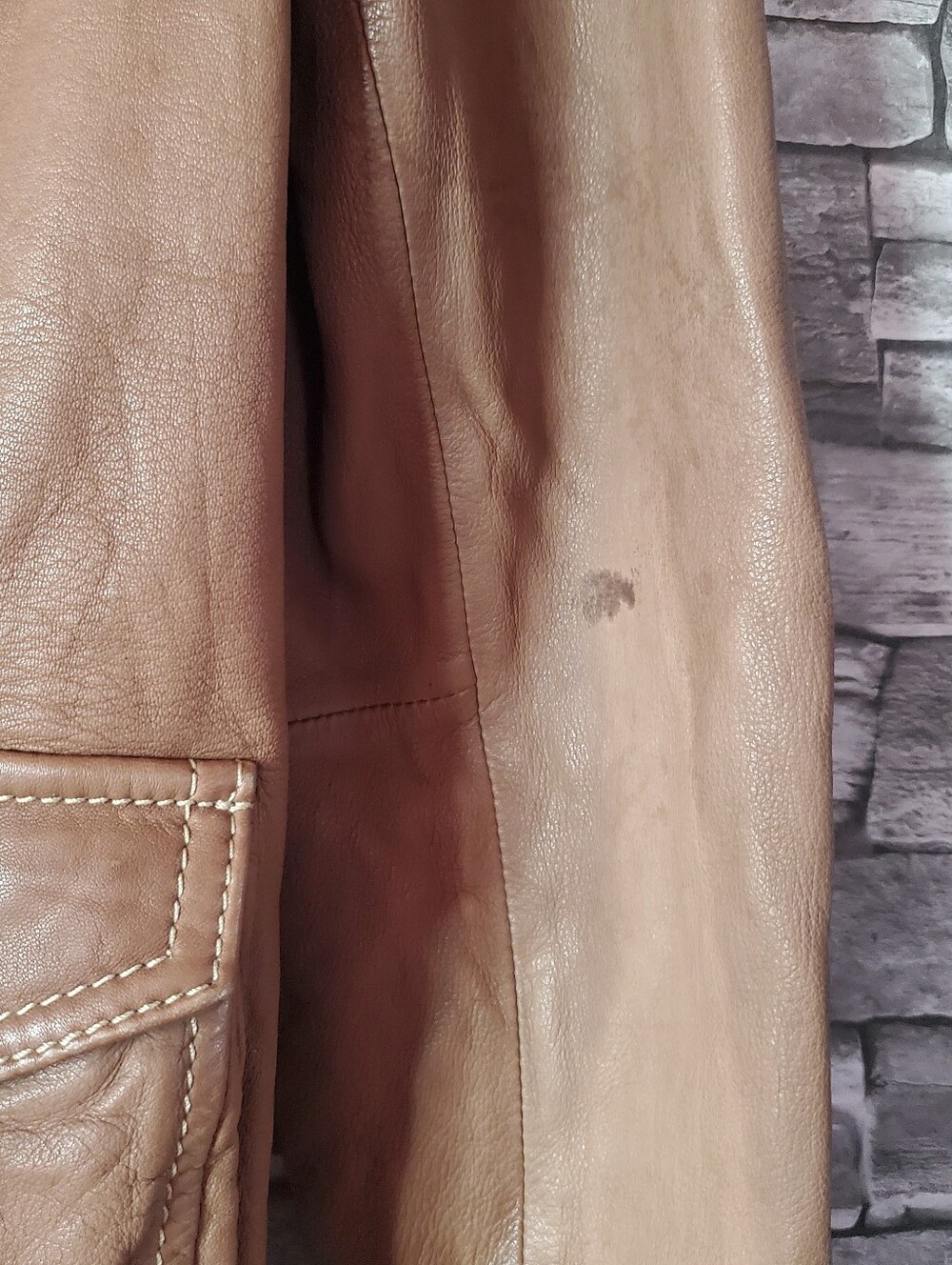 Eddie Bauer Brown Leather Moto Jacket Vintage Button-up Punk Gothic Rock Y2K Med - Picture 5 of 13